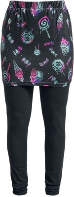 Full Volume by EMP Damen 2 in 1 Kombination schwarze Leggings mit buntem Rock