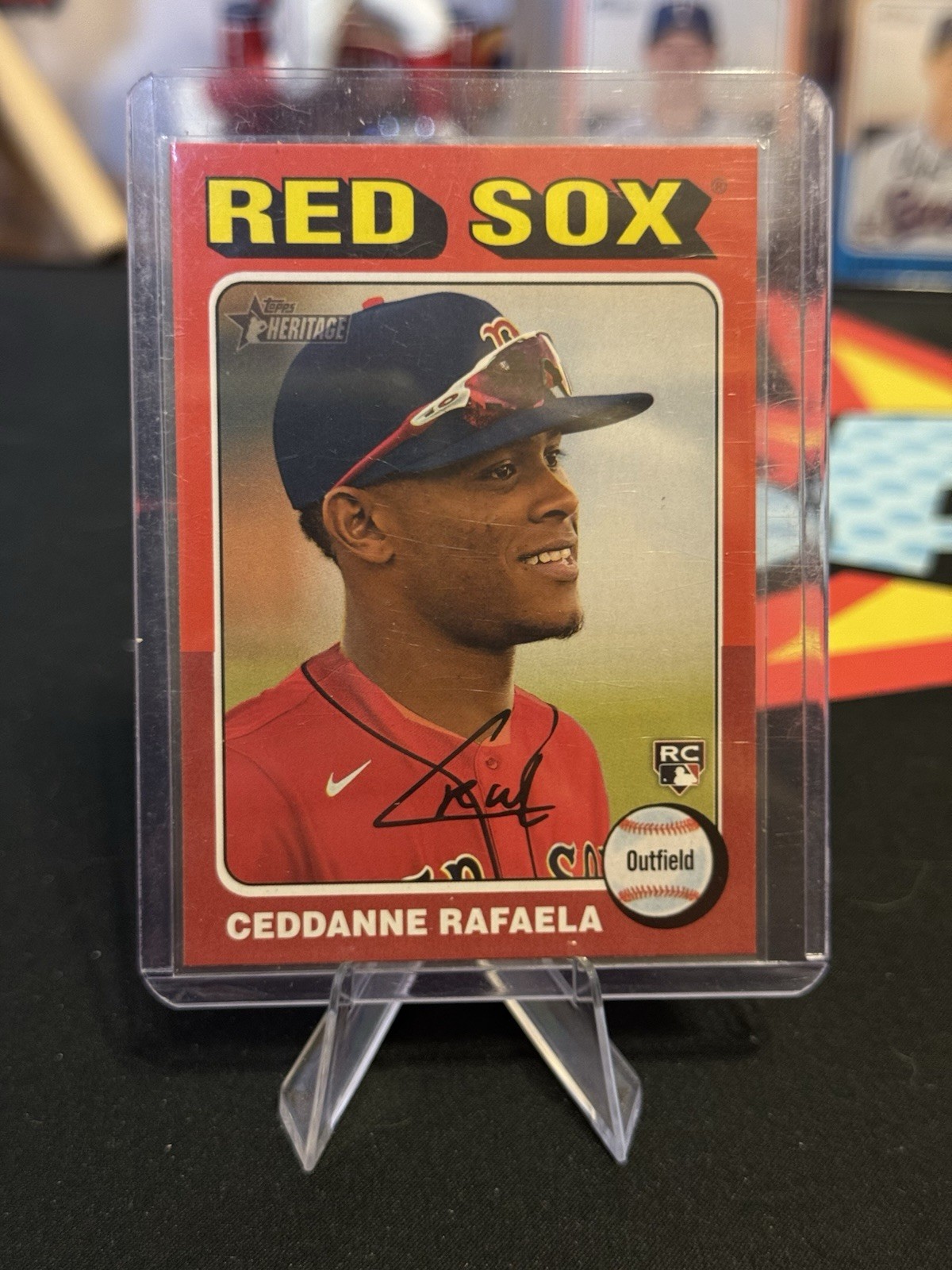 2024 Topps Heritage - Rookies Ceddanne Rafaela Red Border #420 (RC)