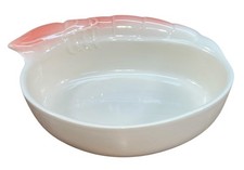 Deltis Portugal Shrimp Bowl Stoneware Shrimp on top Oven Microwave Baking Dish