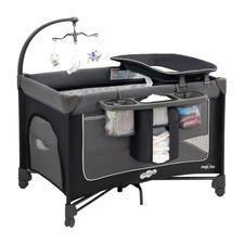 Portable Magic Fold Playard with Bassinet  Changing Table - Easy Zip Door