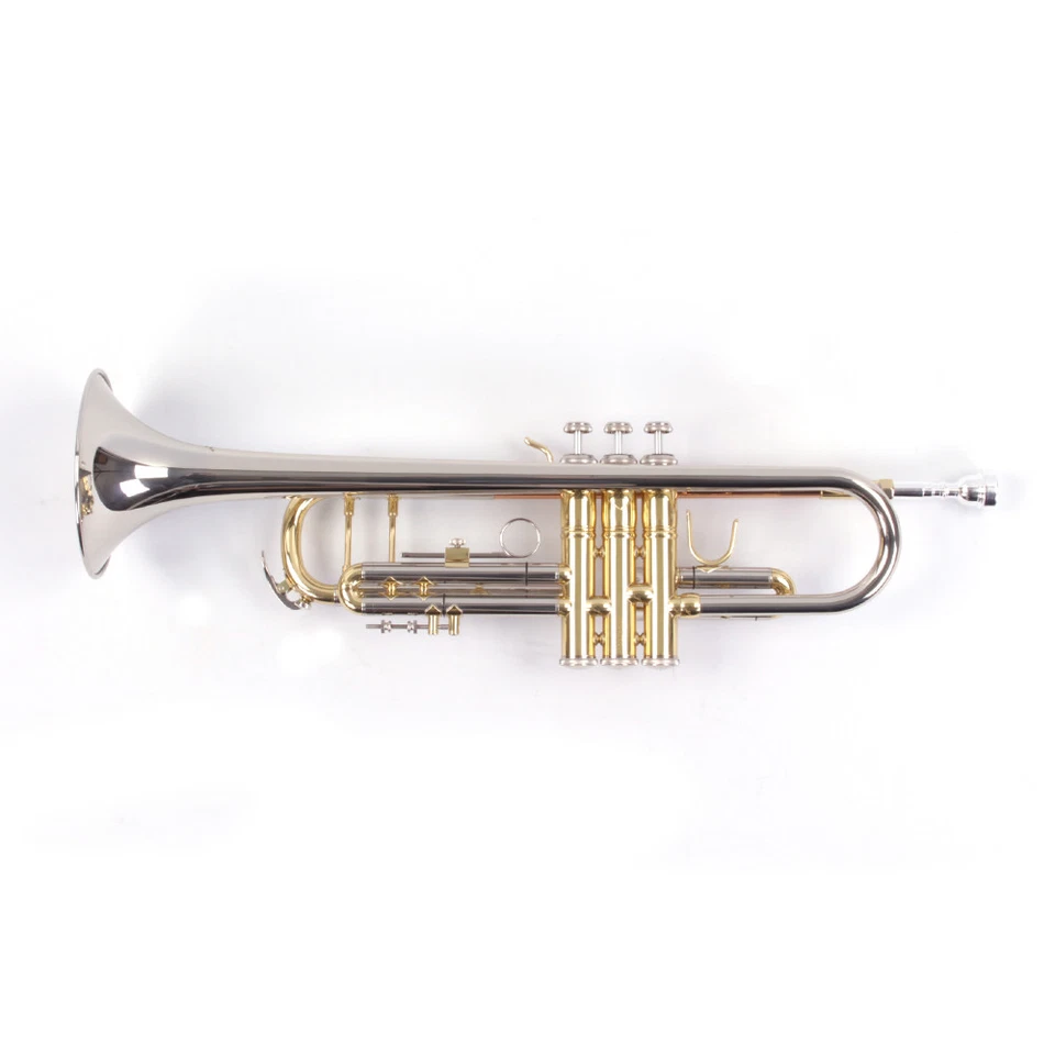 Karl Glaser 409, Qualitäts Trompete, Bb, Neusilber, Goldmessing, Monel, Koffer - Bild 3 von 4