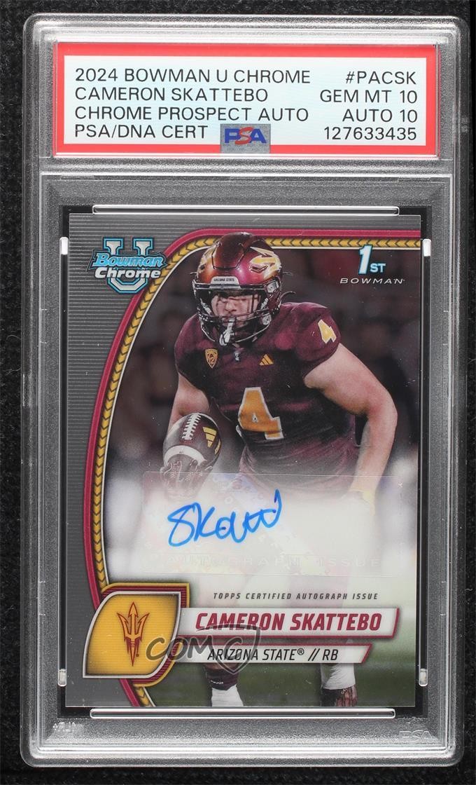 2024 Bowman U Chrome Prospect Cam Skattebo Cameron PSA 10 GEM MT Auto 1ef4