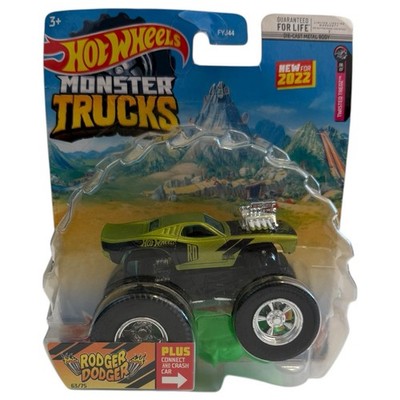 Hot Wheels Monster Trucks RODGER DODGER New for 2022 With Crushed Car