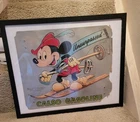 1939 RARE  Vintage Calso Gasoline Oil  Sign  Mickey Mouse Walt Disney ORIGINAL