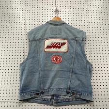 Vintage 90s Levi's Denim Vest Jacket Mens 2XL Blue Rockstar USA 70595 4891