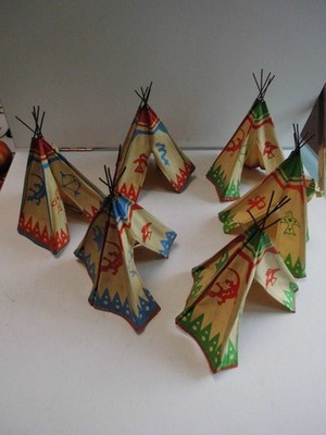 Elastolin Leyla Indianerzelte / Tipi / Teepee - 6 Stück