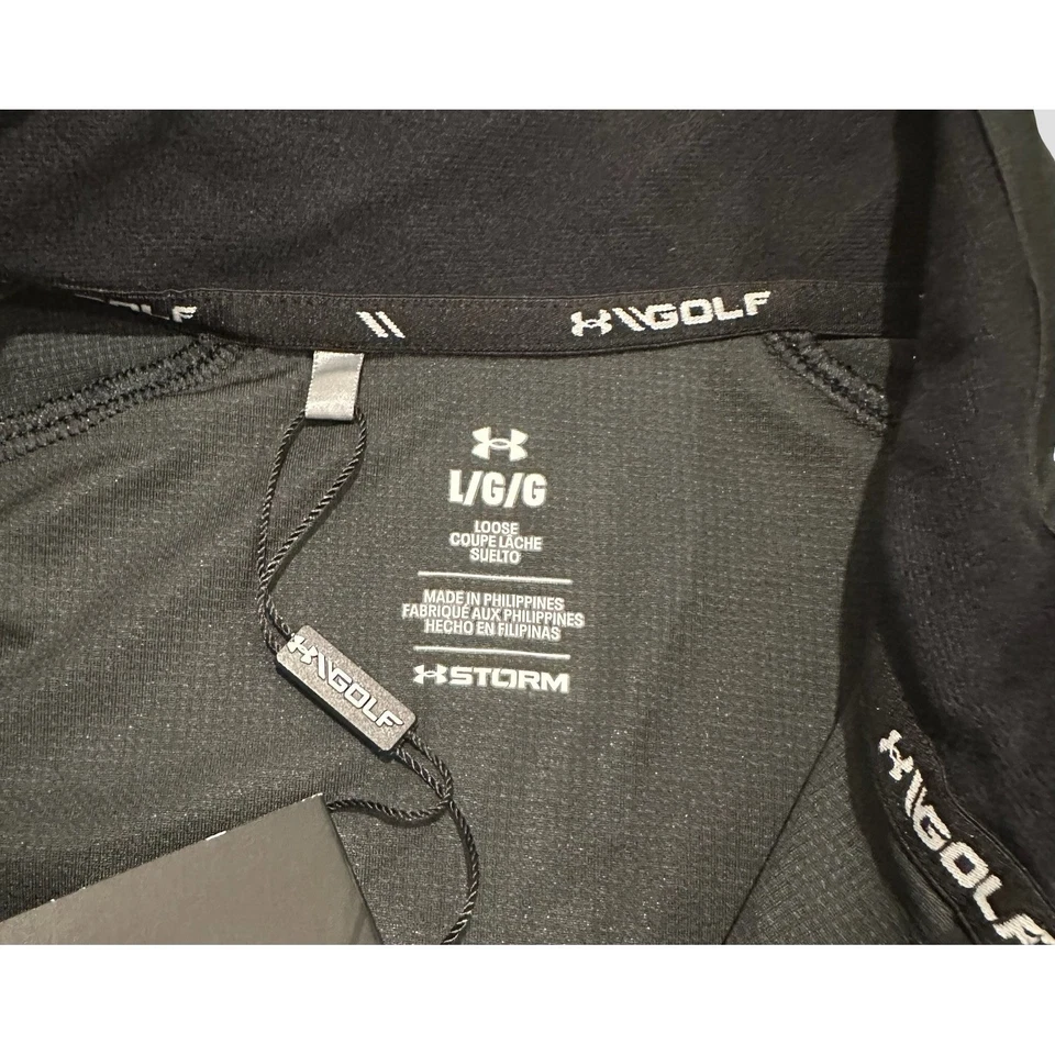 Camisa de golf Under Armour UA Storm Drive Wind manga corta para hombre grande negra Foto 3 de 4