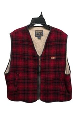 Woolrich Men's Vintage Classic Red and Black Buffalo Plaid Vest