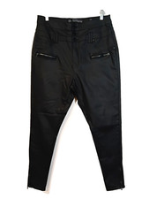 City Chic Size 16S Skylar Corset Skinny Leg Black Coated Stretch Rock Chic Jeans