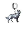 D2 German Shepherd  Pewter charm on bail with 5mm Hole add to Bracelet necklace