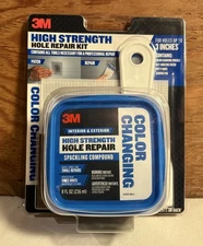 3M High Strength Hole Repair Kit, Color Changing Spackling Compound, 8 oz, Blue