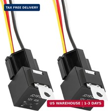 2 Pcs Jd1912 Car Relay Harness 12v 40a 4 Pin Relay Sockets With 1216 Awg Tinne