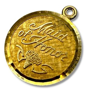 Authentic Vintage 60s Maid Of Honor High Quality Gold Plated Karatclad Charm Pendant