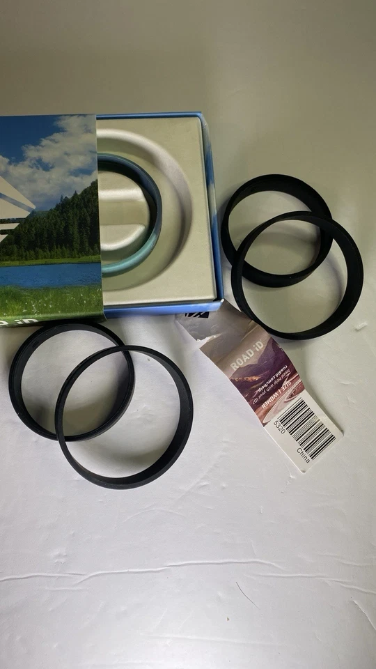 Paquete de muñequeras elásticas de silicona ROAD ID azul tie dye pequeñas, negras en S y medianas Foto 2 de 4