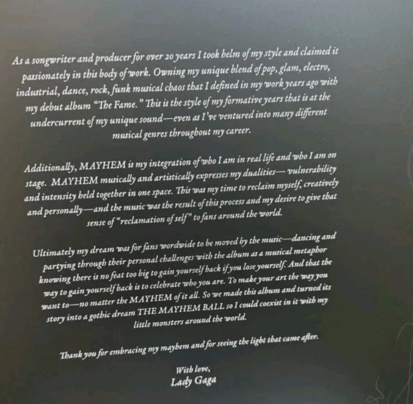 Lady Gaga Mayhem Promo Box Vinyl Book T-shirt! - Image 4 of 4