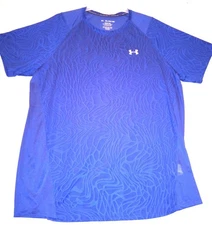Under Armour MK1 Tee Shirt Adult 3XL Blue Fitted Logo Workout Training Crew Neck