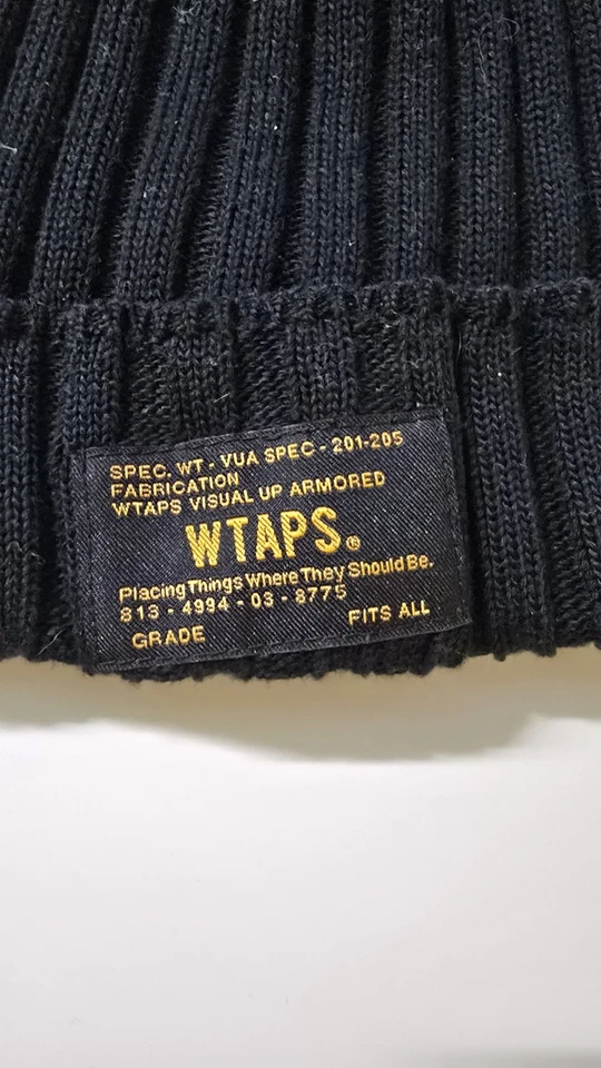 WTAPS Black Beanie 03 162MYDT-HT14 - Image 2 of 4