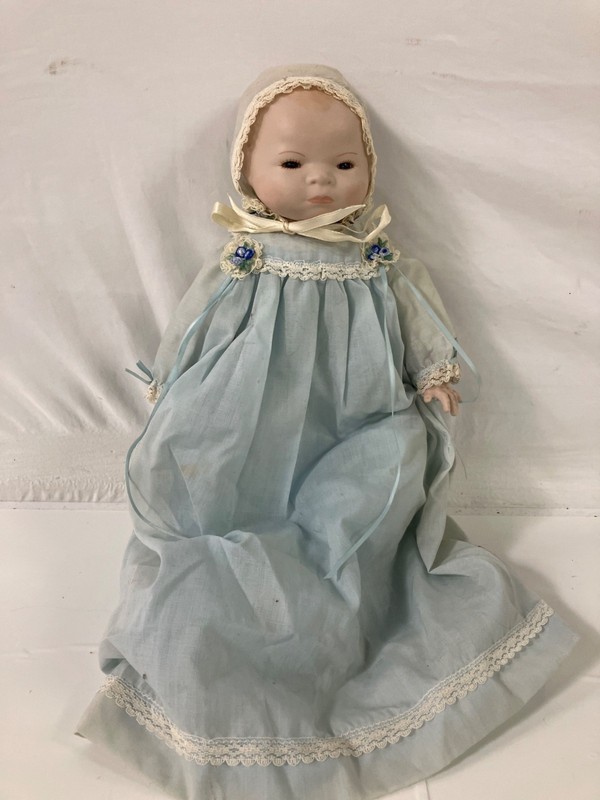 1923 14" Grace S Putnam Baby Doll Bisque Head & Sleepy Eyes Cloth Body