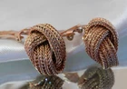 Grosse Christian Germany Signed Love Knot FABB Vintage 1959 Clip Earrings 39J5