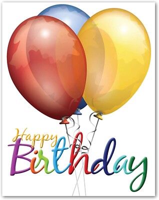 Large Happy Birthday Greeting Card with Envelope-Blank Inside-11.75'' x 9''