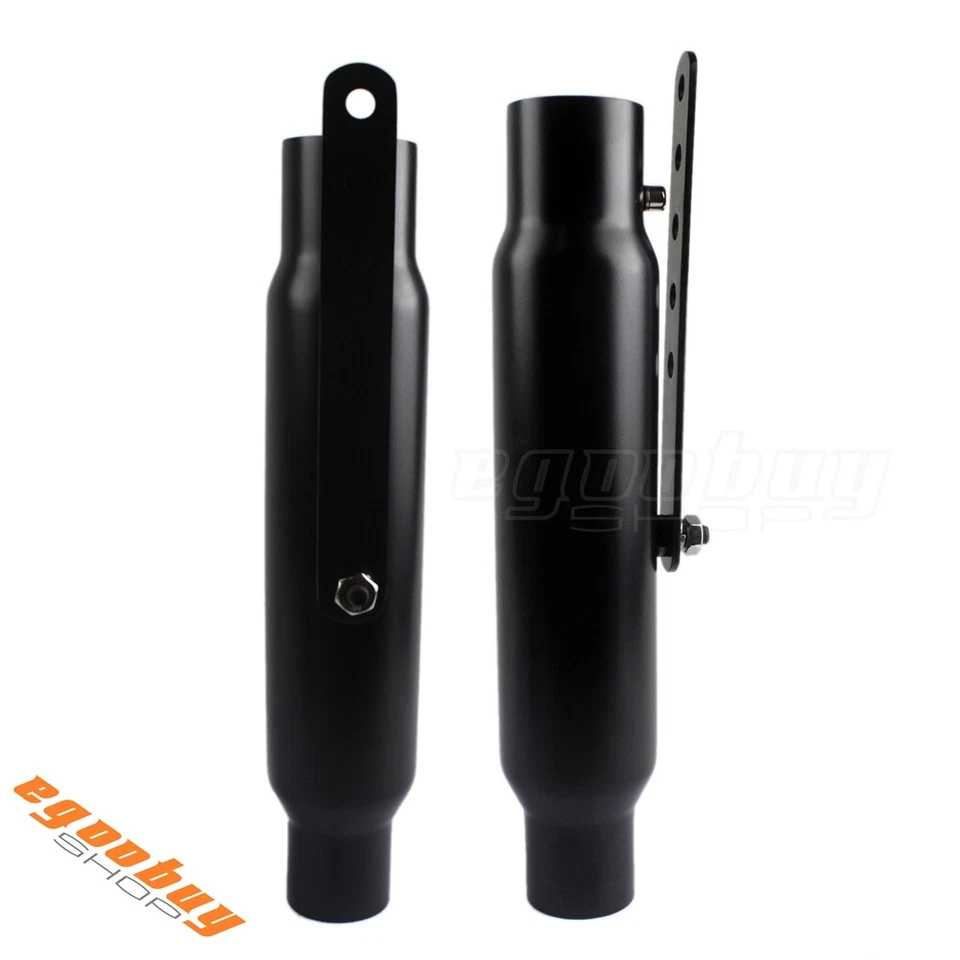 12" Black Shorty Motorcycle Muffler Exhaust Pipe For Cafe Racer Bobber Chopper - Image 3 of 4