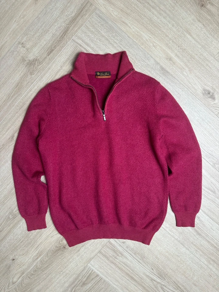 Suéter Loro Piana 100% Cachemira 1/3 Cremallera Arándano Talla 10 Foto 2 de 4