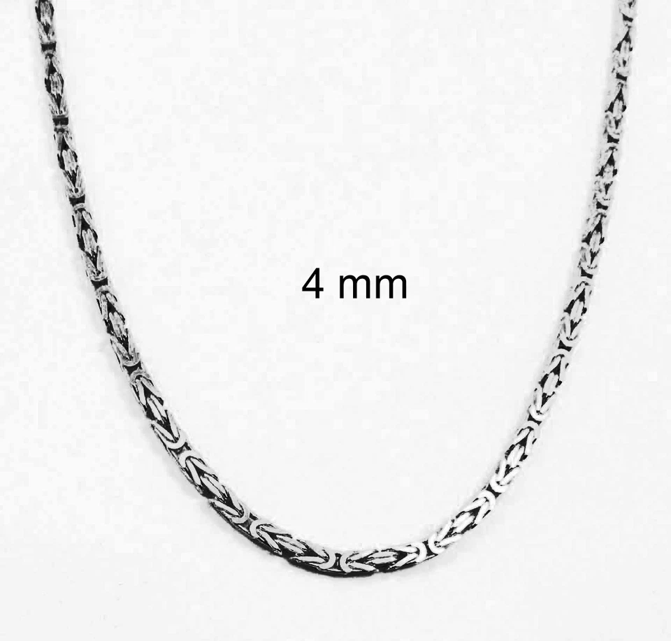 Collana Bizantina placcata argento uomo donna gioielli regalo catena catenina - Immagine 3 di 4