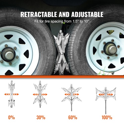 RV Camper Wheel Stabilizers, Adjustable 1.5"-10", Anti-Sway Chocks with Wrench K - Picture 5 of 8