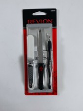 Revlon Manicure Essentials - Cuticle Trimmer/Nail Clip/Compact Emeryl File NEW