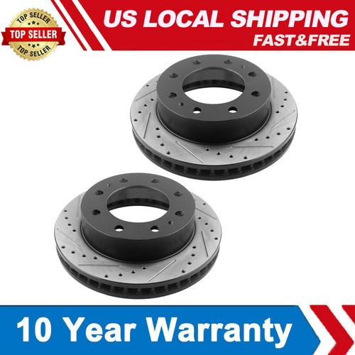 Front Brake Kit For Chevy Silverado 2500/3500 HD & GMC Sierra – Drilled & Slotted Rotors With Ceramic Pads