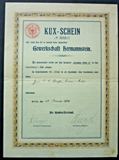 Gewerkschaft Hermannstein, Berlin  KUX  1906   OU  R10  ohne Entwertung