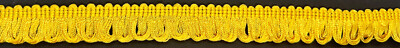 1'' Sunshine Yellow Loop Fringe Fabric Trim 12 Yards Trimming Upholstery Trim