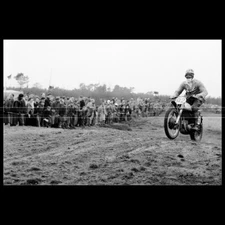 Photo M.001312 LESLIE ARCHER (NORTON) GRAND PRIX MOTOCROSS BOEKEL 1956
