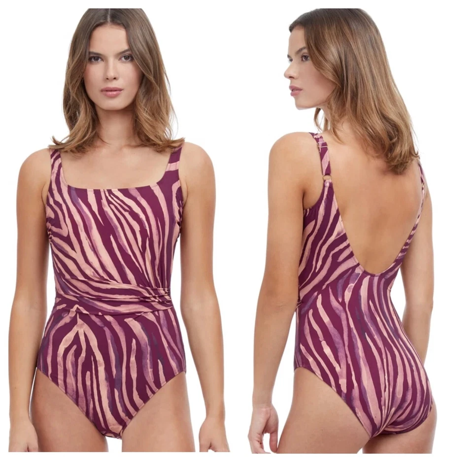 Traje de baño Gottex Panthera para mujer cuello cuadrado varias piezas talla 6 Foto 2 de 4