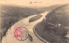 L134 Belgium 1922 Lustin L Ile Island on RIver Boat vintage postcard