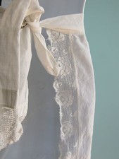 Antique apron white cotton embroidery lace