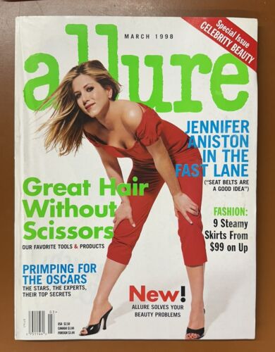 Allure Magazine Fashion March 1998 Jennifer Aniston Cover Newsstand Edition - Afbeelding 1 van 2