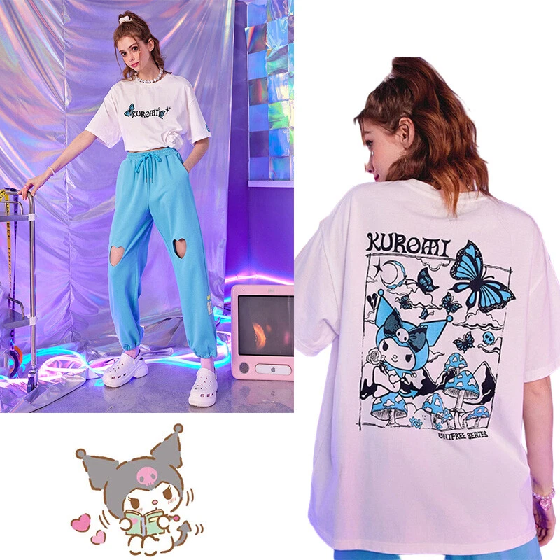 Kuromi T-Shirt Unifree Butterfly Loose Sweet Cool Top T-SHIRTS short anime new