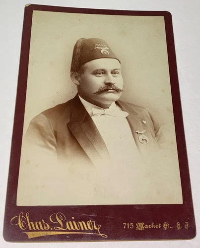 Rare American Civil War Veteran Mystic Mason Islam California Cabinet Card Photo