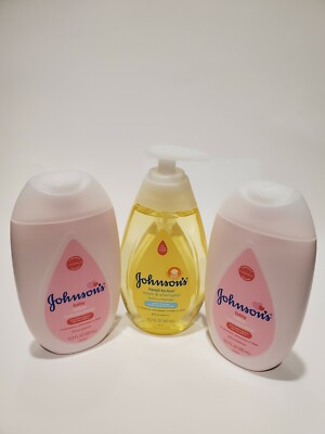 Johnson's baby lotion, 10.2 OZ per bottle. Lot of 2 & head to toe wash 10.2 OZ