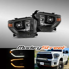 For 2014-2021 Toyota Tundra LUXX-Series G2 LED Projector Headlights Smoke DRL
