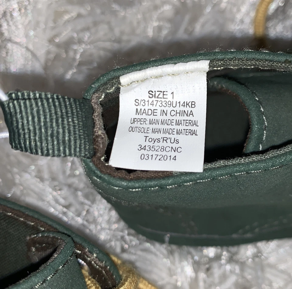 Koala Bear Talla 1 Bebé Niños Imitación Gamuza Botín Botas Verde Oliva Amarillo Encaje Foto 4 de 4