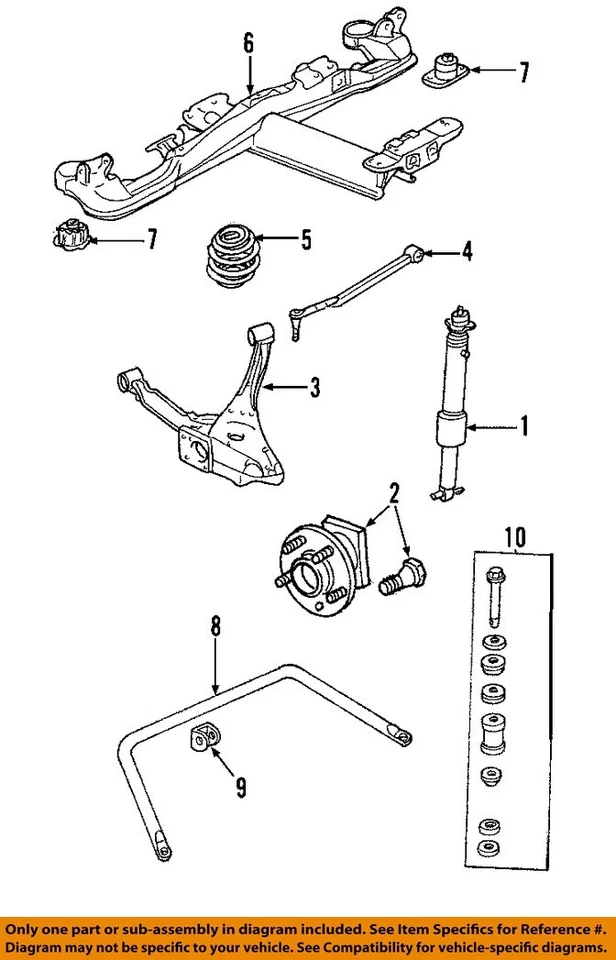 Used Rear Suspension Stabilizer Bar fits: 2003 Cadillac Deville Rear soft ride s Foto 3 de 4