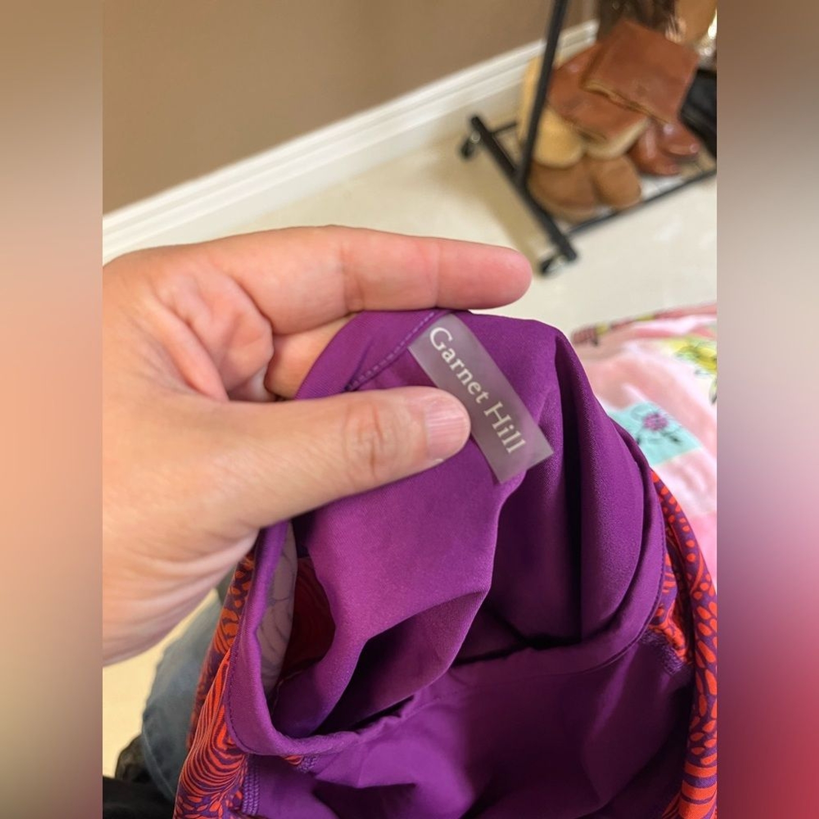 Garnet Hill Fuchsia Colorblock Cropped Rashguard … - image 7