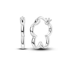MULA Fine Big Flower Hoop Earrings Birthday Women Jewelry 925 Sterling Silver