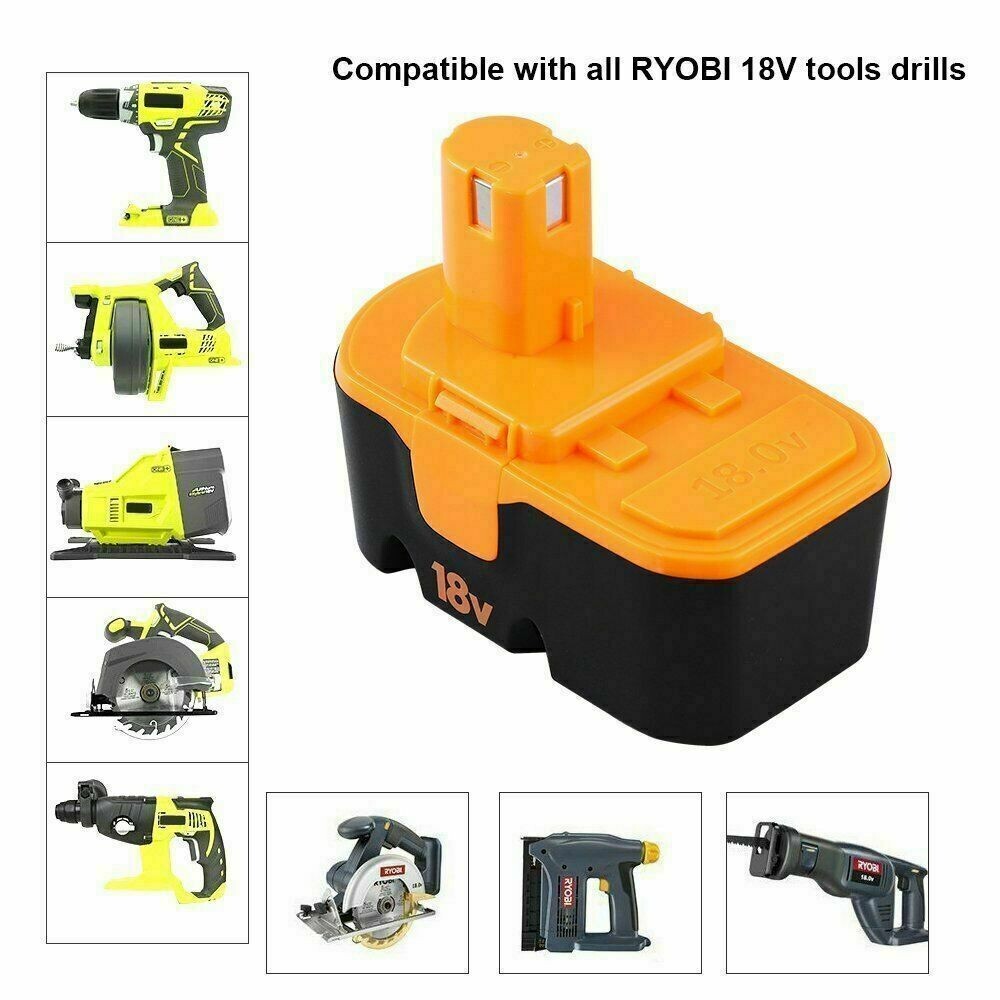 18V NiMh P100 Battery/Charger Replace For Ryobi P100 P101 ABP1801
