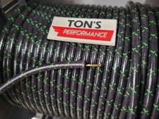 7mm Copper Core Braided Cloth Black With Green Tracers Spark Plug Wire Diy Foot