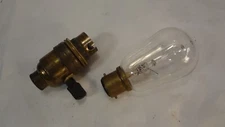 antique light bulb  Ediswan base Cosmos tungsten filament with display socket