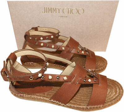 靴 Denise Shoes ver.CAHLUMN Jimmy Choo DENISE Cognac Espadrille Sandals Pearls Shoes