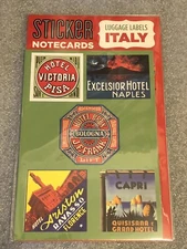 NEW Laughing Elephant Italy Peel-Off Sticker Blank Note Card & Envelope
